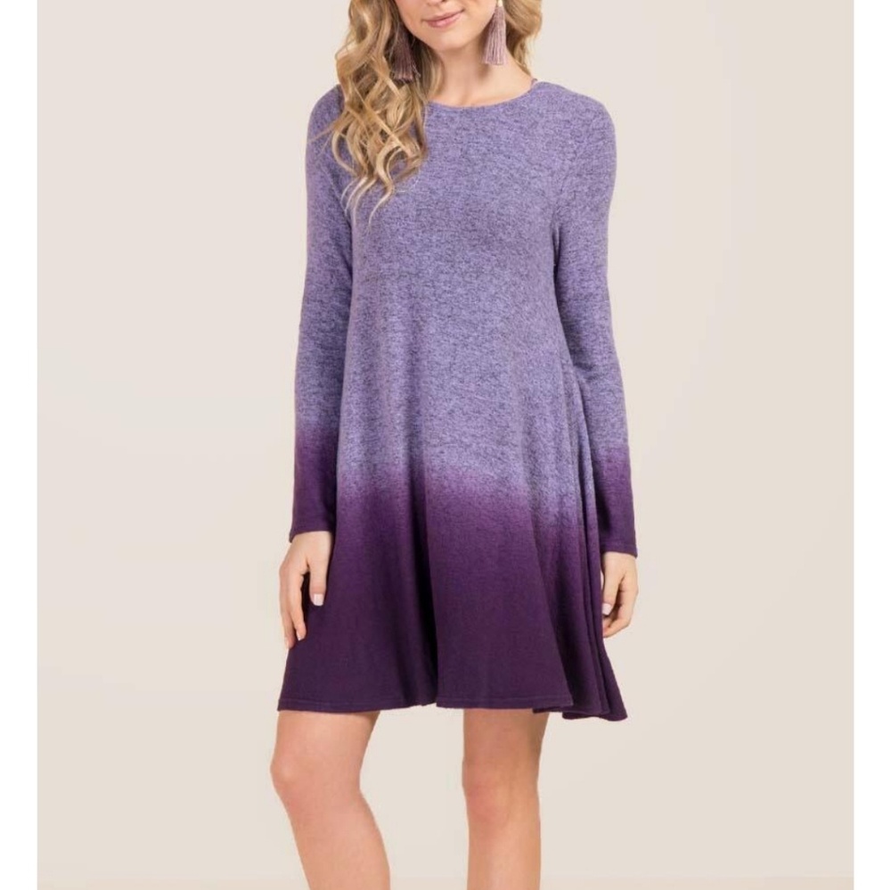 Purple Ombre Knit Dress